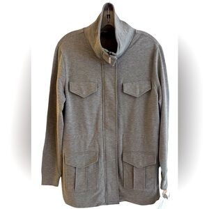 Serena Williams Jacket Womens Small Gray Signature Statement Full Zip Pockets